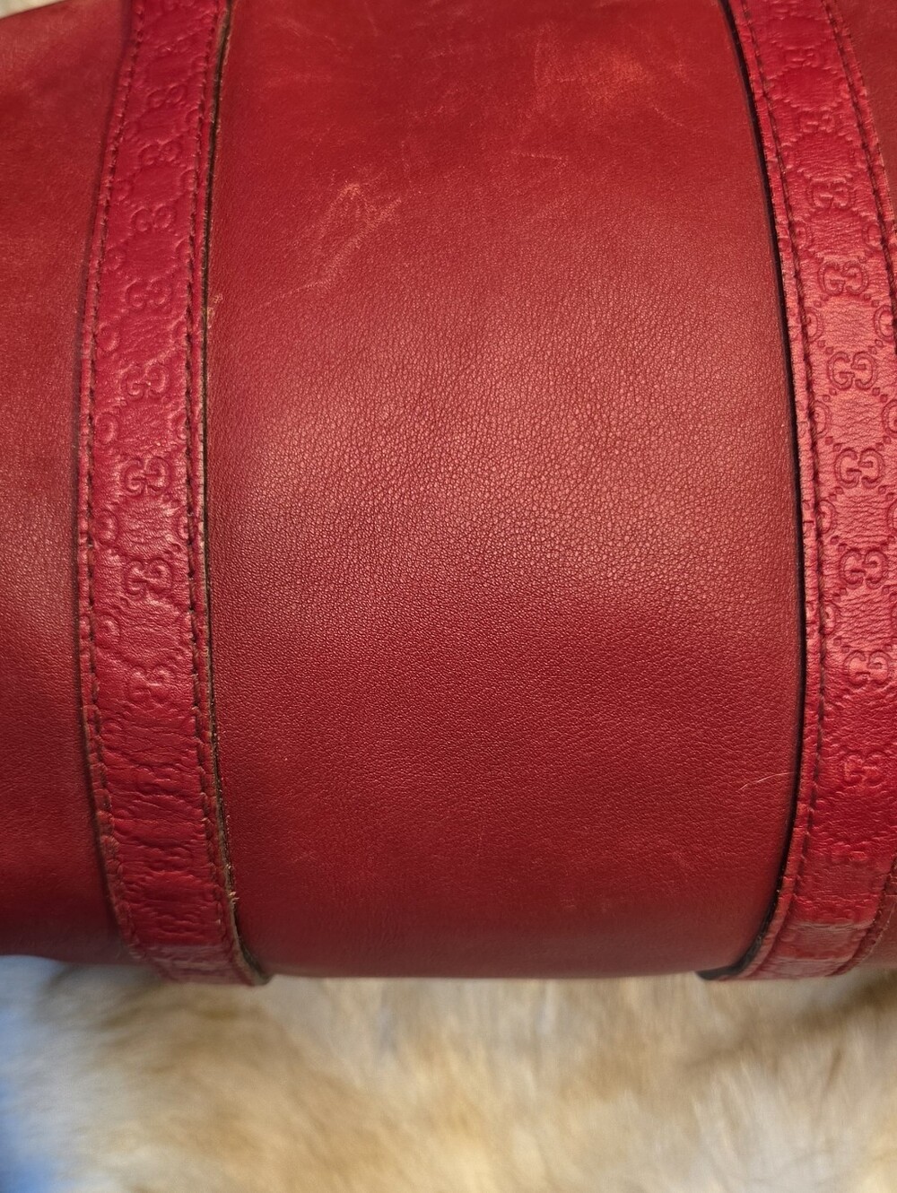 Gucci Boston Bag in Red With FLAWS - Picture 15 of 16